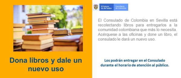 Consulado de Colombia en Sevilla invita a los connacionales a donar libros 