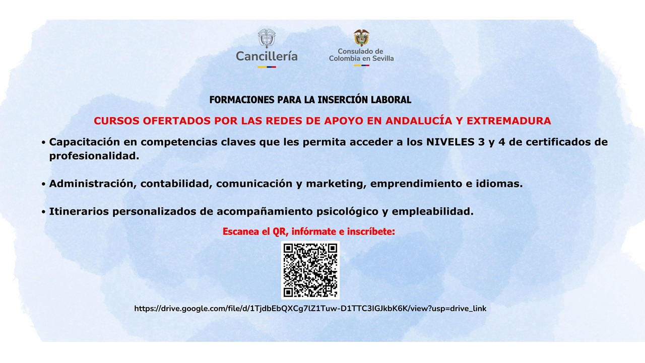 Banner sobre cursos de formación para la inserción laboral ofertados por entidades sociales andaluzas