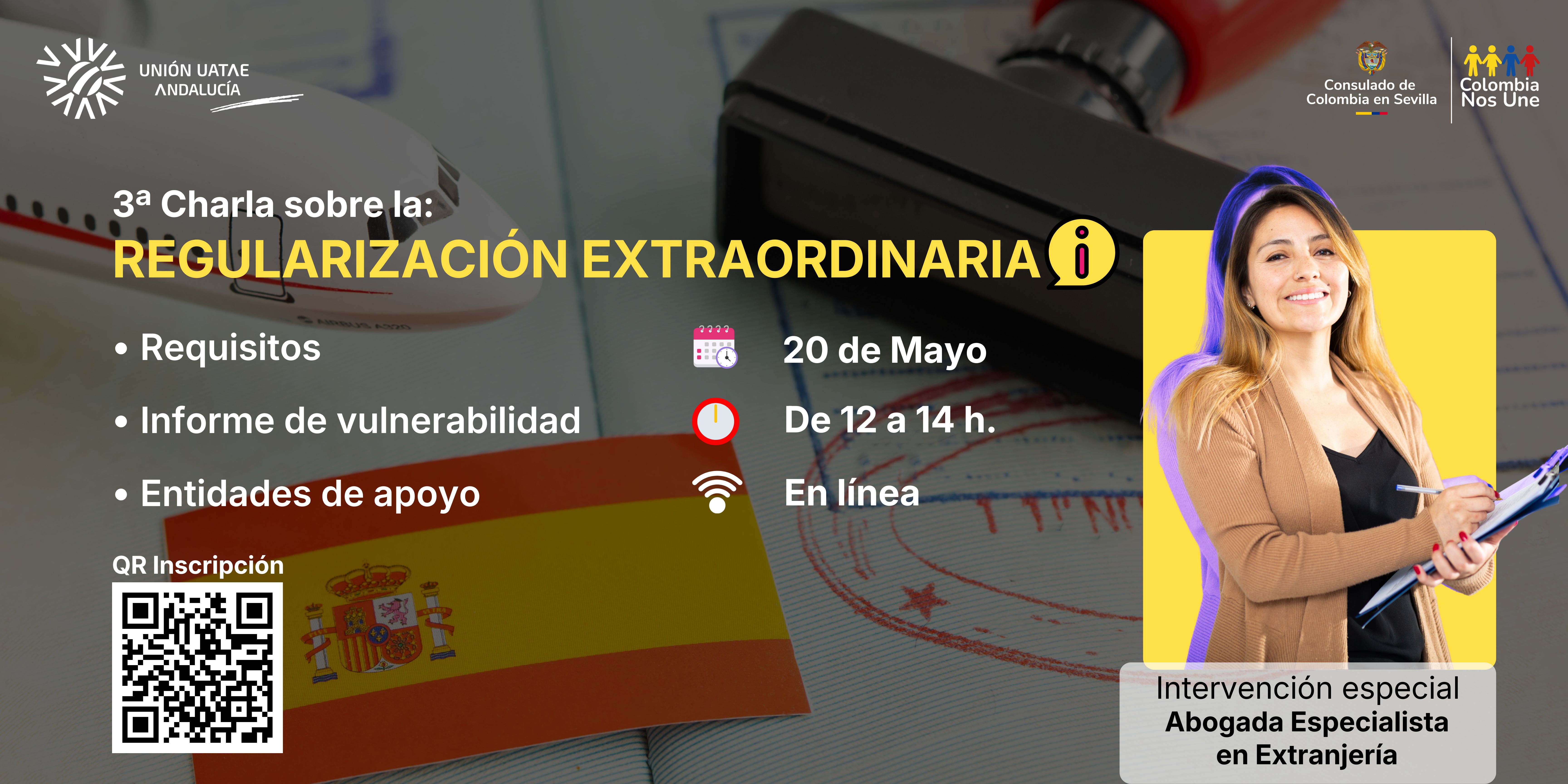 El Consulado de Colombia en Sevilla invita a la 3ª Charla informativa sobre la regularización extraordinaria 2026