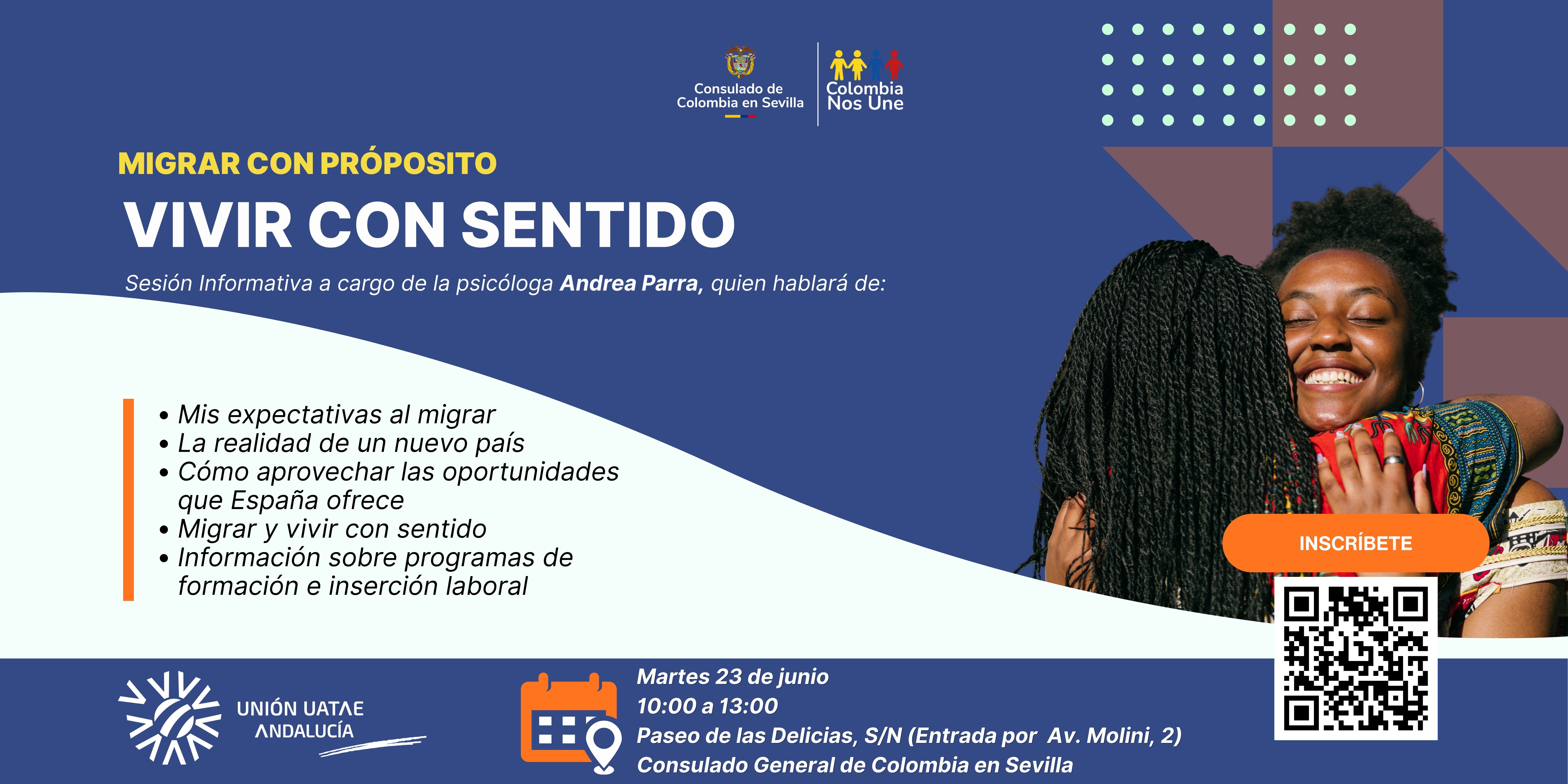 Charla Migrar con propósito: Vivir con sentido. Una guía para la inserción socio laboral de la migración colombiana