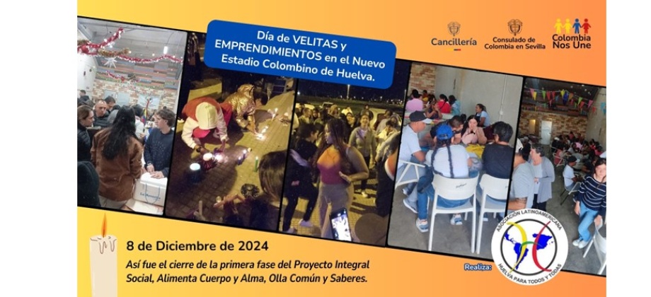 Cierre del proyecto integral social, alimenta cuerpo y alma, olla común y saberes en Huelva: día de velitas y emprendimientos