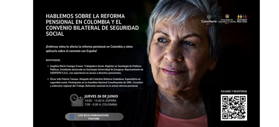 El conversatorio "Hablemos sobre la reforma pensional en Colombia y el convenio bilateral de seguridad social con España", por Live