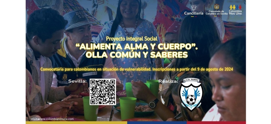 Convocatoria proyecto integral social Alimenta Cuerpo y Alma, Olla Común y Saberes 