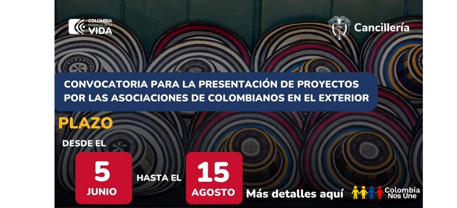 Inicia la convocatoria para la presentación de proyectos por asociaciones de colombianos en el exterior