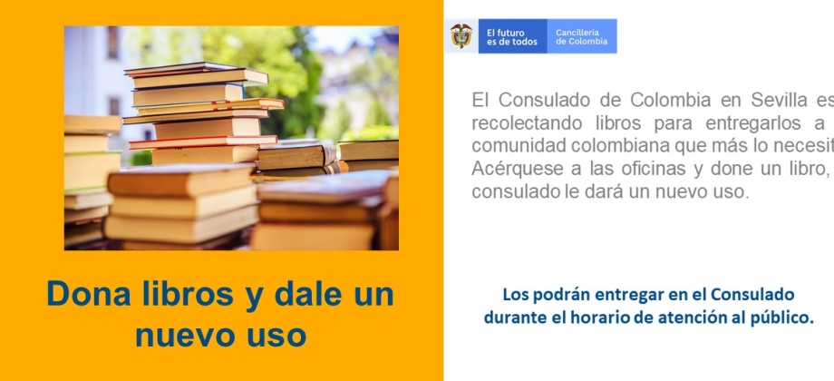 Consulado de Colombia en Sevilla invita a los connacionales a donar libros 