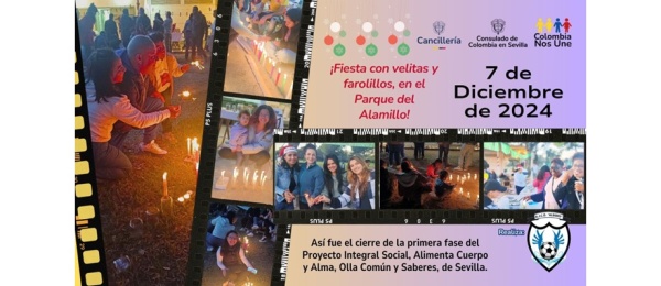 Cierre del proyecto INTEGRAL SOCIAL, ALIMENTA CUERPO Y ALMA, OLLA COMÚN Y SABERES en Sevilla: fiesta con velitas y farolillos