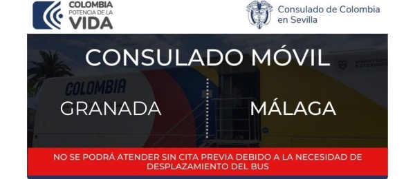 Consulado Móvil en Granada y Málaga del 12 al 15 de junio 