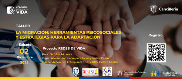 El Consulado de Colombia en Sevilla realizará el taller La migración, herramientas psicosociales y estrategias para la adaptación, el 2 de diciembre de 2023