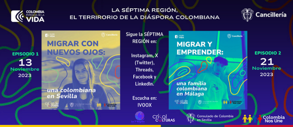 El Consulado de Colombia en Sevilla invita a escuchar ‘La Séptima Región, el podcast de la diáspora colombiana’