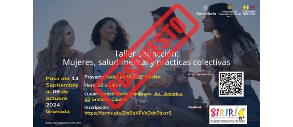 Se pospone el taller sanacción: mujeres, salud mental y prácticas colectivas del 14 de septiembre al 6 de octubre de 2024