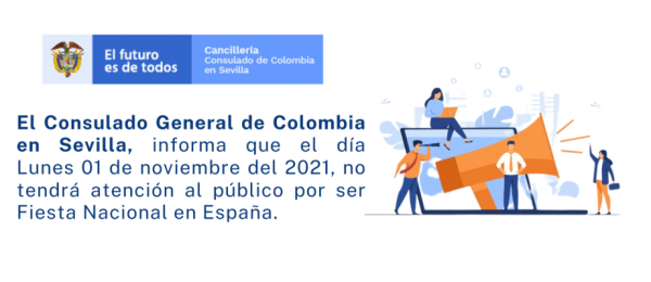 Consulado de Colombia en Sevilla no tendrá atención al público el 1 de noviembre 
