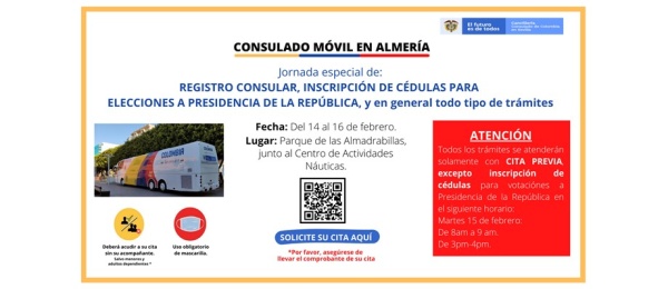 Consulado Móvil en Almería del 14 al 16 de febrero